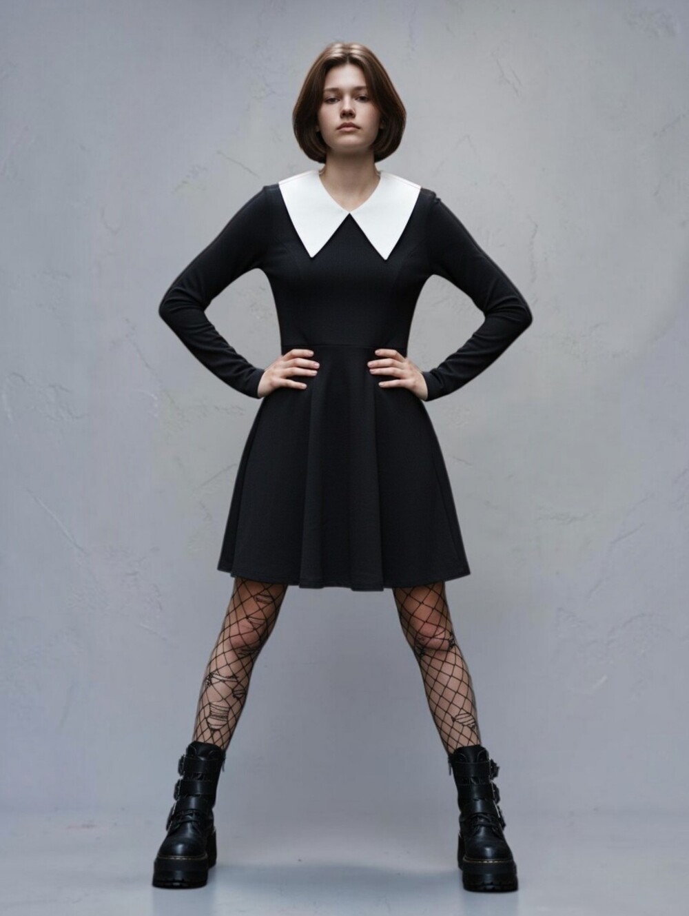 Wednesday Addams Forever 21 Peter Pan Collar Dress Size Small